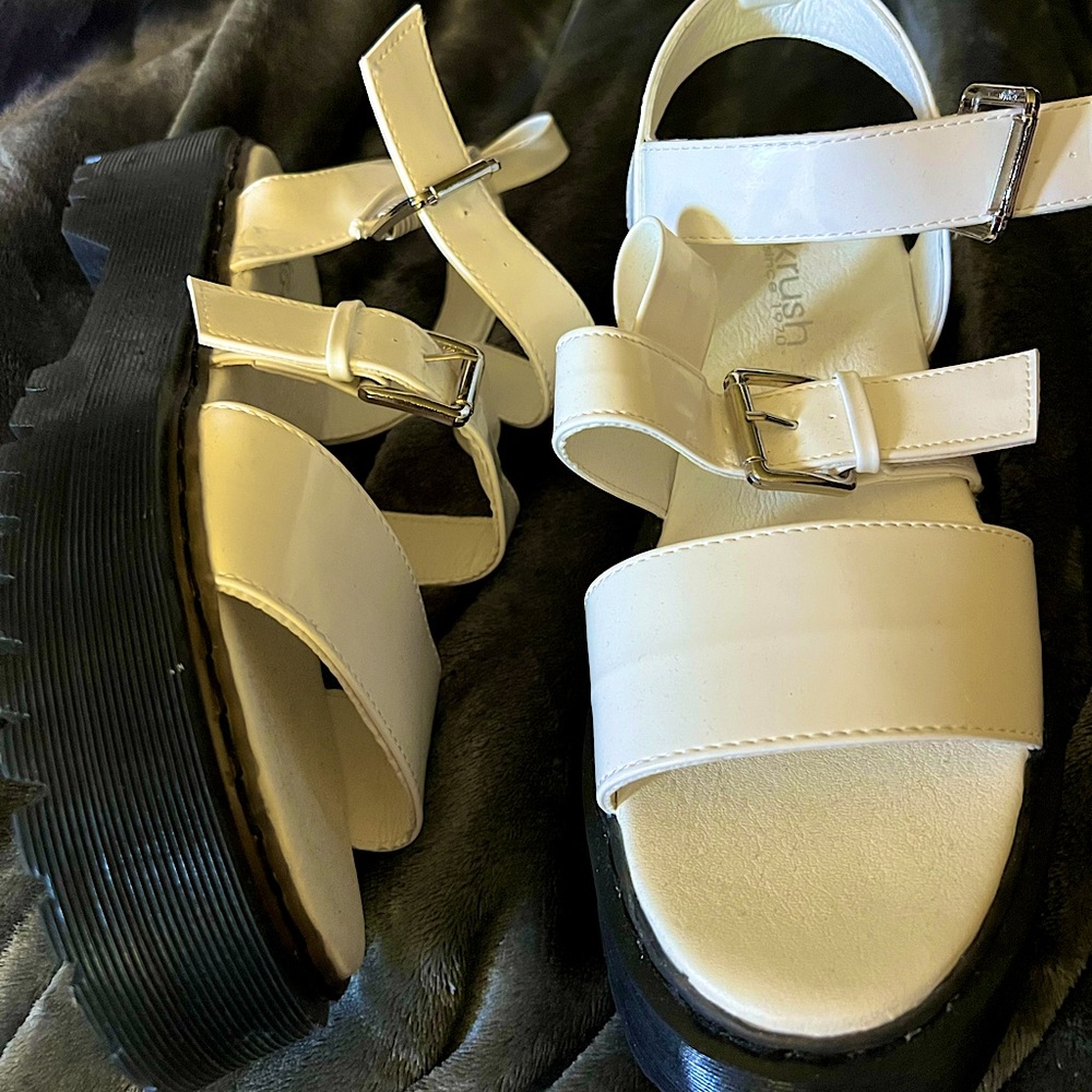 Chunky White Sandals
